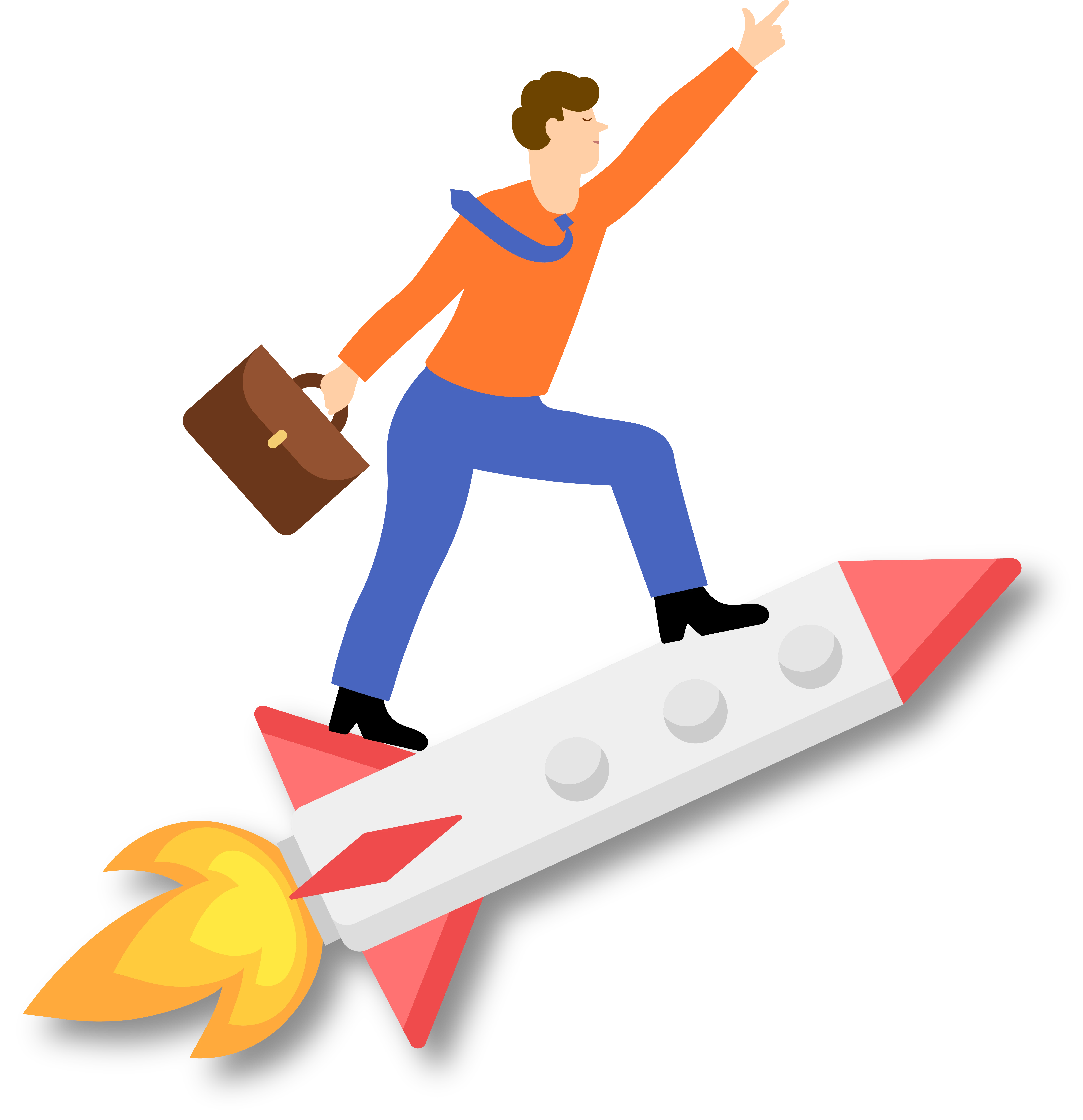 Student on rocket